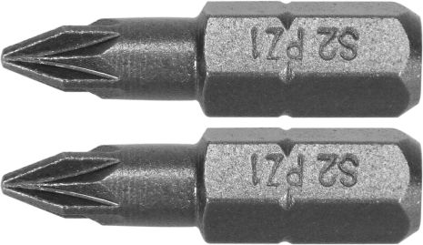 Насадка викрутна: "Pozidriv" PZ1 x 25 мм, HEX 1/4", AISI S2, 2 шт Yato YT-77880