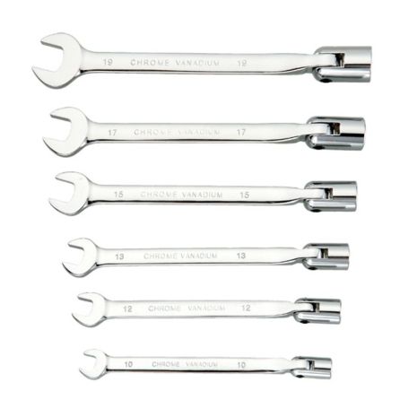 Ключи рожково-торцевые на шарнире 10-19 мм 6 шт. CrV ULTRA 6010022