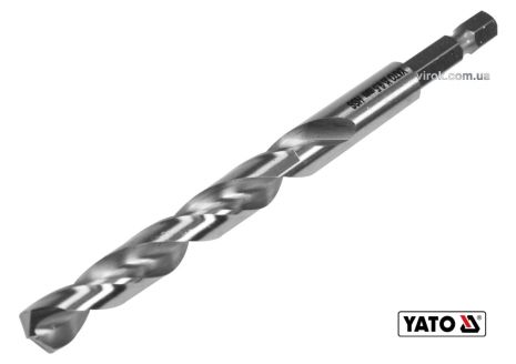 Сверло по металлу 9.5 x 125/81 мм HEX-1/4" HSS 6542 для нержавеющей конструктивной легированной стали Yato YT-44879