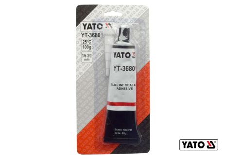 Клей-герметик силиконовый термо- и маслостойкий черный 85 г Yato YT-36801