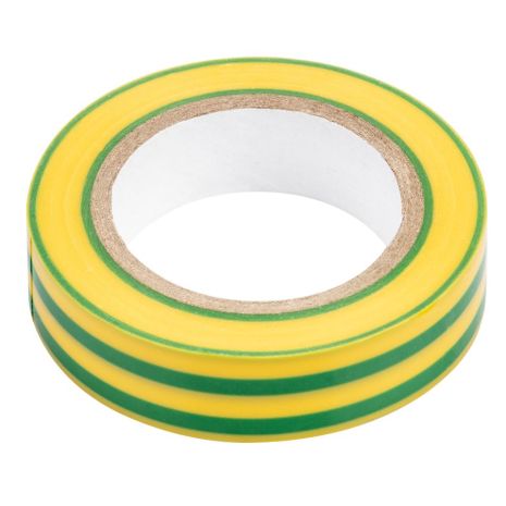 Изоляционная лента желто-зеленая 15 mm x 0.13 mm x 10m NEO 01-529
