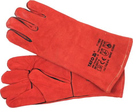 Перчатки сварщика, термостойкие из кожи, с увеличенной изоляцией, размер 10 Yato YT-74824