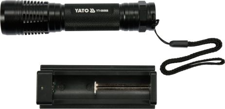 Водонепроникний світлодіодний ліхтарик + зарядка Yato YT-08568