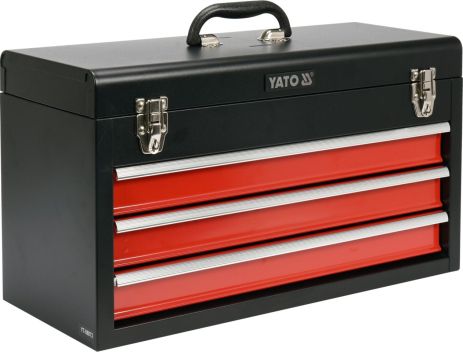 Ящик для інструментів металевий з трьома шуфлядами 218 х 300 х 520 мм Yato YT-08873
