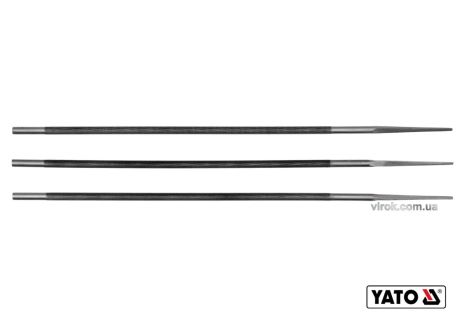 Напильники для заточки звеньев отрезных цепей Ø4.8 x 250 мм 3 шт Yato YT-85027