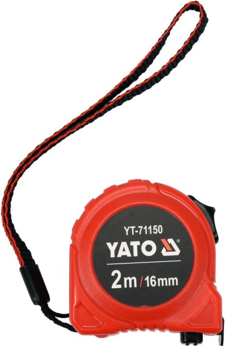 Рулетка 2 м x 16 мм зі сталевою стрічкою та нейлоновим покриттям та подвійним блокуванням Yato YT-71150