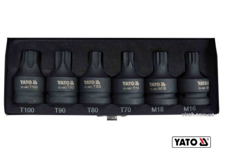 Набор ударных бит Torx/Spline 6 единиц Yato YT-10653
