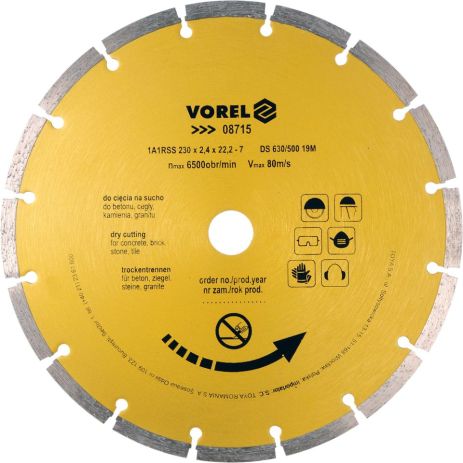 Отрезной алмазный диск "SEGMENT" 230 мм Vorel 08715