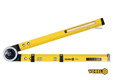 Кутомір регульований алюмінієвий 630 мм кут 0-270 ° 0-500 мм + олівець Vorel 18790