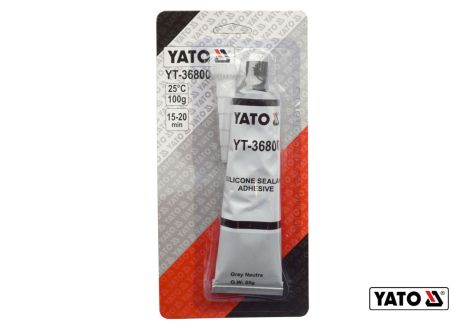 Клей-герметик силіконовий термо- та маслостійкий сірий 85 г Yato YT-36800
