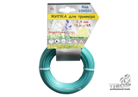 Лісочка для тримера "ТРИКУТНИК" TM 2.7 мм x 15 м VIROK 10V032