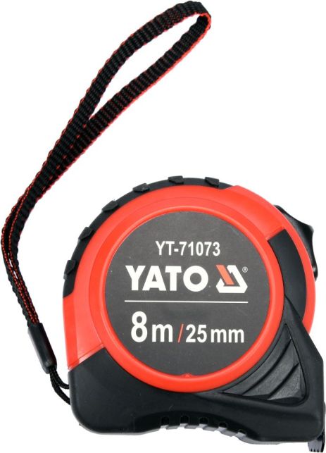 Рулетка 8 м x 25 мм зі сталевою стрічкою та нейлоновим покриттям Yato YT-71073