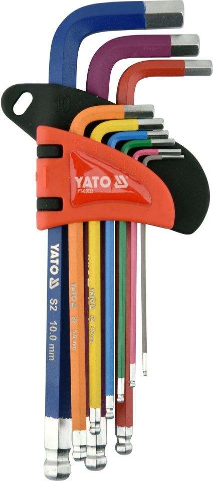 Різнокольорові шестигранні ключі з кулею Yato YT-05632