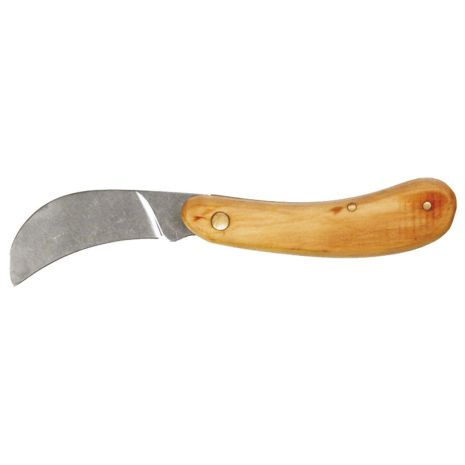 Нож монтерский серповидное лезвие, деревянные накладки, 180 мм Topex 17B639