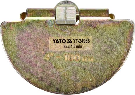 Скребок напівкруглий для очищення каналізації Ø=9.5 см, t=1.5 мм, з оцинкованої сталі, YT-24980 Yato YT-24965