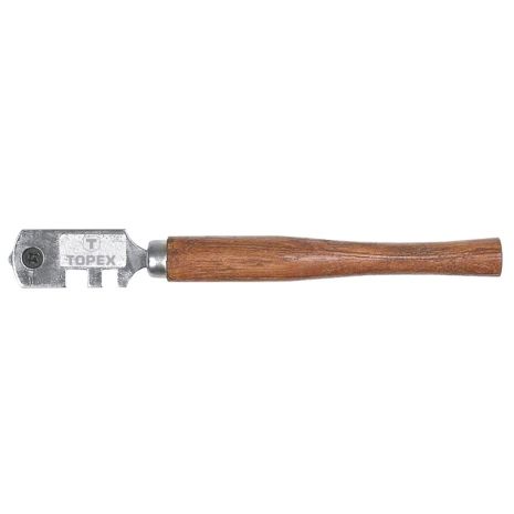 Склоріз, дерев'яна рукоятка, поворотна головка з 6 лезами для скла різної товщини Topex 14A710