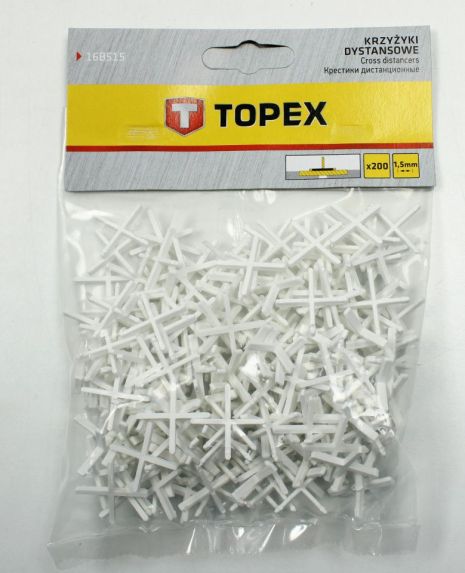 Крестики дистанционные 1,5 мм, 200 шт. TOPEX 16B515