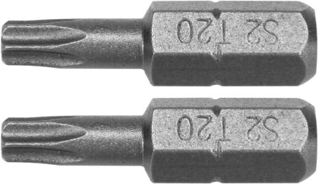 Насадка викруткова: TORX T20 x 25 мм, HEX 1/4, AISI S2, 2 шт Yato YT-77904