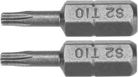 Насадка отверточная : "TORX" T10 x 25 мм, HEX 1/4", AISI S2, 2 шт Yato YT-77902