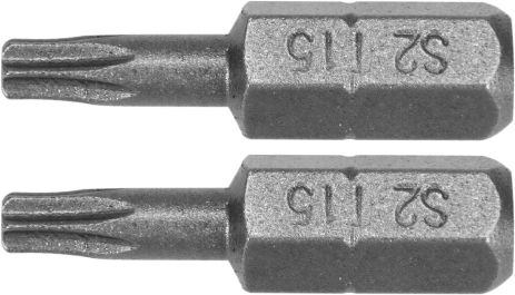 Насадка викруткова: TORX T15 x 25 мм, HEX 1/4, AISI S2, 2 шт Yato YT-77903