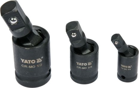 Кардани ударні 1/2", 3/8", 1/4" 3 шт. Yato YT-10643