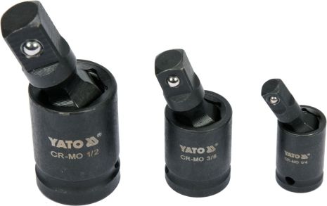 Карданы ударные 1/2", 3/8", 1/4" 3 шт. Yato YT-10643