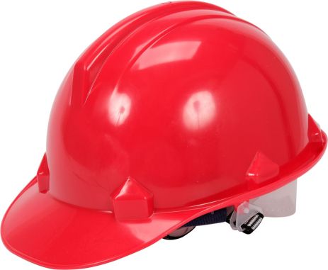 Каска для захисту голови червона з матеріалу HDPE Vorel 74174