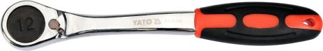 Тріскачка шестигранна, вигнута : HEX12, HRC 42-48, Cr-V, з ергономічною прогумованою ручкою Yato YT-02395