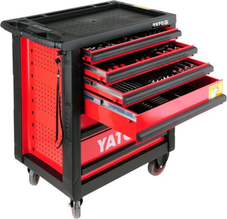 Передвижная сервисная тележка на колёсах со 177 инструментами Yato YT-5530