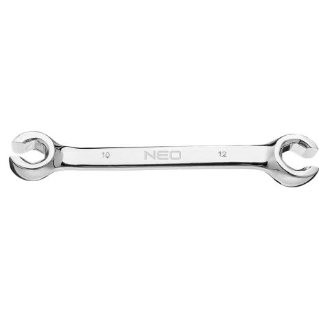 Ключ разрезной двухсторонний 10х12 мм, кованый, усиленный, угол изгиба 15°, сталь CrV NEO 09-145